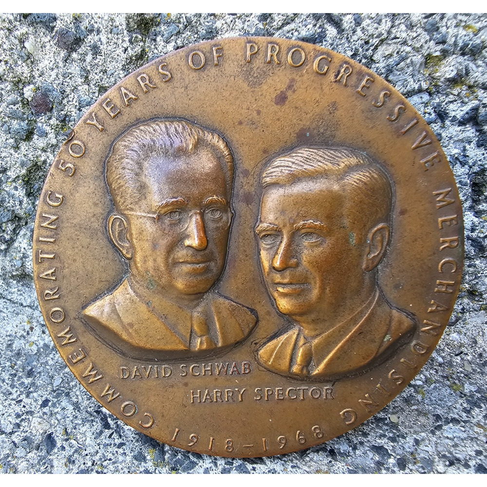 Vintage 1916-1968 D&H Distributing Co. Large 3" Bronze Medallion Schwab Spector